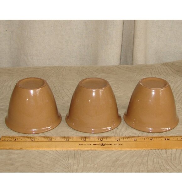 Vtg Chateau Buffet Lot of 3 CUSTARD CUPS/Ramekins, Turquoise, TST Taylor Smith - Picture 4 of 5